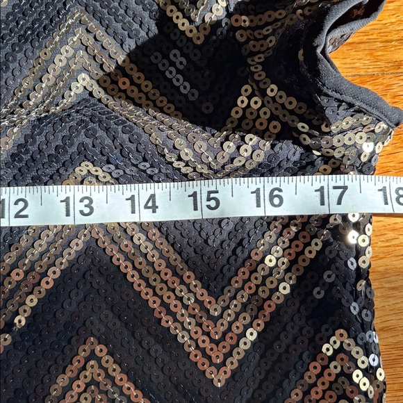 H&M Sequined Black and Gold Midi Dress Women’s Size Small Party Cocktail holiday - Picture 6 of 8